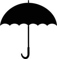 A black umbrella silhouette with a curved handle is visible on a white backdrop vector