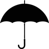 A simple open umbrella silhouette appears in black against the light backdrop vector