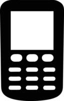 A classic black cellular phone featuring rectangular screen and button arrays is presented here vector