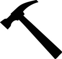 A black hammer tool showcases simplicity and functionality, projecting an of strength and utility vector