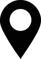 Black marker indicates precise point location with pinpoint accuracy on navigation application displays now vector