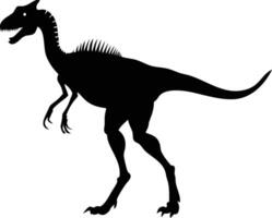 Black silhouette shows standing dilophosaurus with crested head and a distinctive, powerful build vector