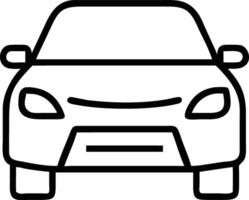 Front view of a simple car outline featuring clean lines and minimal detail vector