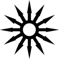 Arrow points radiate outward from the central circle, representing expansion and convergence vector
