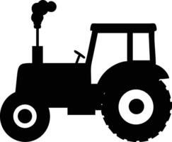 A black tractor silhouette with smoke emanating from its pipe stands prominently visible vector