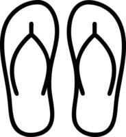Black outline displays simple pair of thong sandals, perfect for summer days vector