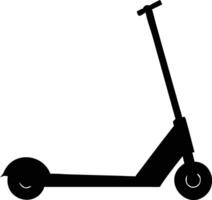 An escooter is displayed in a simple silhouette on a plain white background vector