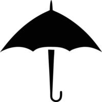 A simple black umbrella protects from the rain, rendered in format vector