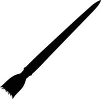 A solid black calligraphy brush on a stark white background is displayed fully vector