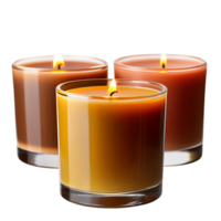 Glass Jar Candles Burning with Autumn Touch png