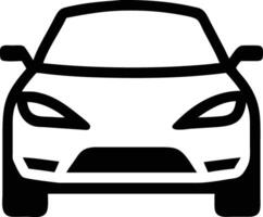 Minimalist vehicle design shows a sleek car silhouette with simple black lines and modern style vector