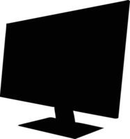 The silhouette of a black monitor screen shows a stark, modern computer display vector