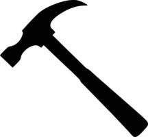 Sleek black hammer showcases carpentry tool with its strong and durable construction features vector