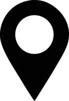 Isolated black pinpoint icon stands out against a pristine backdrop, perfect for mapping vector