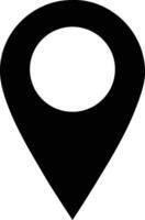 Simple black location pin icon presents clear geographical positioning on a white background vector