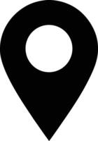 Simple black map pointer icon marks locations on maps or interfaces clearly vector