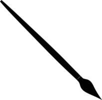 Single black paintbrush extends diagonally across the plain, white background to create balance vector