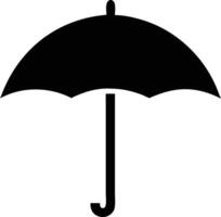Isolated simple black umbrella symbol stands alone on a plain white background vector