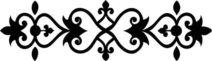 Symmetric floral element curves create symmetrical elegant border and decoration with central mirror design vector