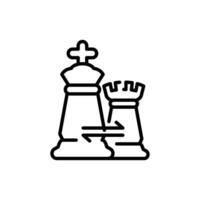 rokade chess strategy outline icon design good for web or mobile app vector