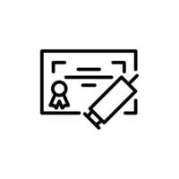 vaccination certificate outline icon design good for web or mobile app vector