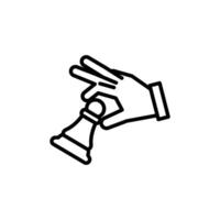 opening chess strategy outline icon design good for web or mobile app vector