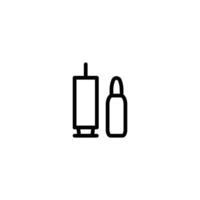 vaccine and medical syringe outline icon design good for web or mobile app vector