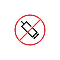 no Vaccine outline icon design good for web or mobile app vector