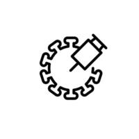 virus vaccination outline icon design good for web or mobile app vector