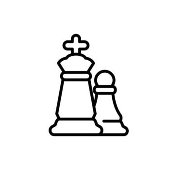 stalemate chess outline icon design good for web or mobile app vector