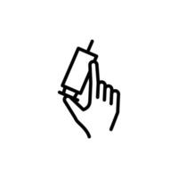 vaccination and hand outline icon design good for web or mobile app vector