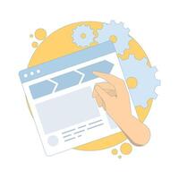 Breadcrumbs navigation concept. improving internal linking, website structure and hierarchy for better website usability. for SEO and UX design. Flat design illustration. vector