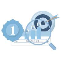 Concept Data Analysis. Competitive monitoring tracks business strategies, market trends, and competitor performance. Business intelligence data analysis. Competitor analysis. flat design. vector