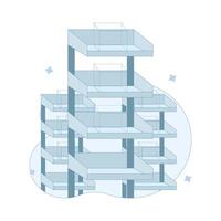 Out of stock concept, item not available, warehouse stock not available, or empty inventory. Suitable for e-commerce, retail and related business projects. Flat design illustration. vector