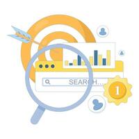 Concept Data Analysis. Competitive monitoring tracks business strategies, market trends, and competitor performance. Business intelligence data analysis. Competitor analysis. Design illustration. vector