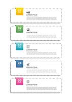 5 data infographics tab layout template. Illustration business abstract background. vector