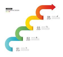 Infographics 4 data arrow symbol timeline business steps to success. vector