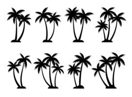 Palm trees silhouettes summer. Palm trees isolated on white background. vector