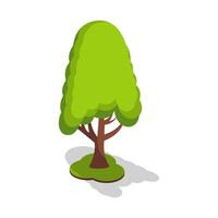 Decorative Green Tree with Shadow on Ground vector
