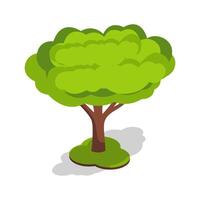 Decorative Green Tree on Grass Patch vector