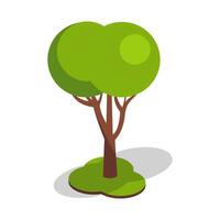 Green Tree on Grass Patch vector