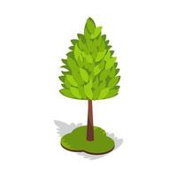 Decorative Green Tree Standing on Small Grass Patch vector