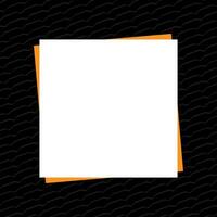 black banner frame template white and orange, empty white paper style on black background, banner frame for mock-up template presentation ad, modern black white banner for advertising vector