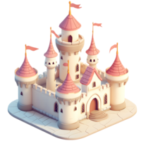 3D Isometric Fantasy Castle Map Icon png