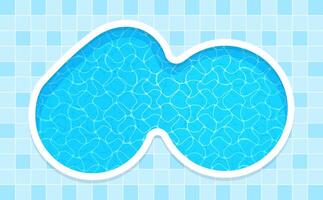 swimming pool in top view, beautiful water surface pool for background, water surface ripples and transparent reflection, summer pool party banner copy space text, holiday banner refreshing poolside vector