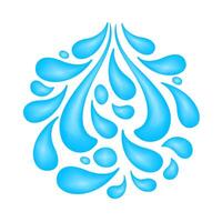 water drop splash isolated on white background, splash of water for element logo and icon, water drop splatter simple image for banner songkran festival, splash water drop symbol for graphic ad design vector