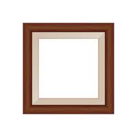 framework brown wooden blank for picture, image of square frames brown color square isolated on white background, blank vintage frame image cute, empty frames picture chic luxury on white vector