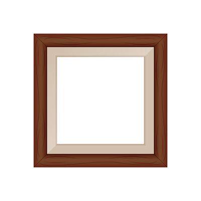 framework brown wooden blank for picture, image of square frames brown color square isolated on white background, blank vintage frame image cute, empty frames picture chic luxury on white