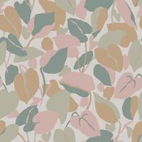 hand drawing leaf seamless repeat pattern vector