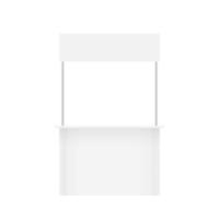 small kiosk and top banner for products display, template blank kiosk of counter display stock clip art for design, kiosk desk for design of market and exterior symbol, table display for small shop vector
